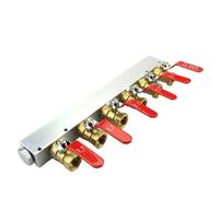 27x36mm 1/2" Female 2 3 4 5 6 7 8 9 10 Ways Solid Aluminum Air Manifold Block Splitter With Ball Valve(6 Way Port)