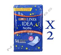Lines Assorbenti Idea Notte Extralungo con ali ripiegati Massima Assorbenza 14 pezzi