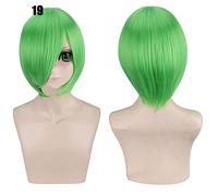 28 colori 30 cm parrucca cosplay festa in costume corto nero bianco viola blu giallo fibra resistente al calore parrucche universali frangetta peluca 19