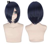 28 colori 30 cm parrucca cosplay festa in costume corto nero bianco viola blu giallo parrucche universali in fibra resistente al calore frangetta peluca 28
