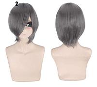 28 colori 30 cm parrucca cosplay per feste corte in costume nero bianco viola blu giallo parrucche universali in fibra resistente al calore frangetta peluca 2