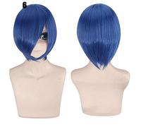 28 colori 30 cm parrucca cosplay per feste corte in costume nero bianco viola blu giallo parrucche universali in fibra resistente al calore frangetta peluca 6