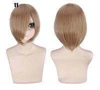 28 colori 30 cm parrucca cosplay per feste corte in costume nero bianco viola blu giallo parrucche universali in fibra resistente al calore frangetta peluca 11