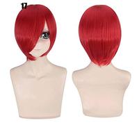 28 colori 30 cm parrucca cosplay per feste corte in costume nero bianco viola blu giallo parrucche universali in fibra resistente al calore frangetta peluca 17