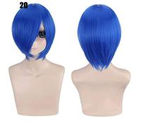 28 colori 30 cm parrucca cosplay per feste corte in costume nero bianco viola blu giallo parrucche universali in fibra resistente al calore frangetta peluca 20