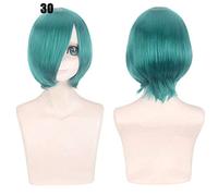 28 colori 30 cm parrucca cosplay per feste corte in costume nero bianco viola blu giallo parrucche universali in fibra resistente al calore frangetta peluca 30