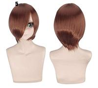28 colori 30 cm parrucca cosplay per feste corte in costume nero bianco viola blu giallo parrucche universali in fibra resistente al calore frangetta peluca 5
