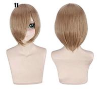 28 colori 30 cm parrucca cosplay per feste corte in costume nero bianco viola blu giallo parrucche universali in fibra resistente al calore frangetta peluca 11