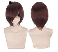 28 colori 30 cm parrucca cosplay per feste corte in costume nero bianco viola blu giallo parrucche universali in fibra resistente al calore frangetta peluca 16