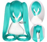 28 colori Vocaloid Hatsune Miku Parrucca Black Rock Shooter Senbon Zakura Parrucca Cosplay Lunghi capelli sintetici Chip coda di cavallo + Parrucca Cap Vocaloid Numero 11