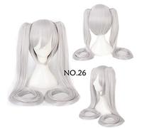 28 colori Vocaloid Hatsune Miku Parrucca Black Rock Shooter Senbon Zakura Parrucca Cosplay Lunghi capelli sintetici Chip Coda di cavallo + Parrucca Cap Vocaloid Numero 26