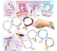 28 confezioni di braccialetti con unicorno, biglietti regalo di San Valentino per bambini