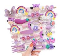 28 fermagli per capelli alla moda per ragazze, accessori per capelli con fiori, frutta, arcobaleno, caramelle, dessert, graziosi fermagli a scatto in metallo antiscivolo, per ragazze, bambini,