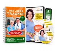 28 giorni di formato giù Challenge Low Impact DVD Esercizio per anziani over 60 & Wellness Tracker Habit Tracker Bundle - Il tuo compagno di vita definitivo