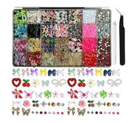 28 griglie miste farfalla fiocchi nastro unghie arte resina decorazioni set per manicure disegni archi nastro unghie fascino