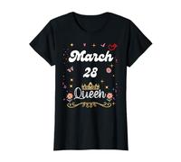 28 Marzo Regina Nata Il 28 Marzo Compleanno Ragazza Donne Maglietta