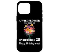 28 ottobre Nascita Fiore Calendula Cosmo Bouquet Compleanno Custodia per iPhone 16 Pro Max