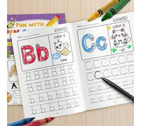 28 pagine, da A a Z, esercizi per lettere ABC, giocattolo per l'apprendimento della matematica, parole in inglese di fonetica, libro di matematica, alfabeto e numeri per bambini, giochi di lettura per