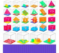 28 Pcs Cubi Rompicapo Bambini con 28 Sacchetti Viola Giochini per Feste di