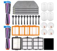 (28 pezzi) AV2800ZEEUWH Kit di accessori Ricambi per robot aspirapolvere Shark AV2800ZEEUWH, RV2800YEEU, RV2800ZEEU Spazzola a rullo, Filtro HEPA, Filtro in schiuma, Spazzola laterale, Panno per mocio