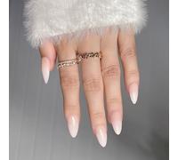 28 Pezzi Chiodi Acrilici Mandorle Lucidi Rivestimenti Interi Incollare A Gradienti Premere Un Semplice Sbagliato