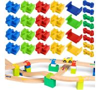 28 Pezzi Connettori Adattatori Compatibili Con Brio Duplo, Attraversamento Per Treno, Connettori Per Binari, Connettori per binari Builder Set