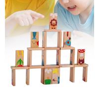 28 pezzi di domino a forma di animali per bambini, puzzle in legno,