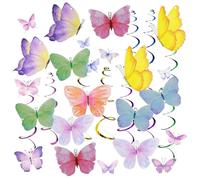 28 pezzi farfalla turbini, decorazione di compleanno, farfalla, decorazione di compleanno, farfalle e 1 pezzo di decorazione per torte per feste estive