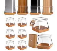 28 Pezzi Gommini per Sedia Quadrati, Silicone Tappi Feltrini Piedini per Sedie, Protezioni per Gambe di Sedie Mobili per Pavimenti in Legno (Fit: 20-25mm)