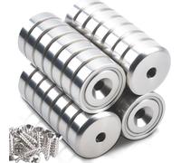 28 pezzi Magneti Potente Magnete Magneti Neodimio 6 Kg Forza 16x5 mm Magnete al Neodimio Con Foro E Capsula, Calamita A Testa Svasata Con Viti Calamita Magneti