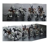 28 Pezzi Medievale Cavalieri Warriors Cavalli Soldati Figura Modello Gioco Set