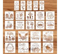 28 pezzi Pasqua Stencil,Pasqua tema disegno Stencils Journal pittura modelli per la festa di Pasqua Home Decor fai da te Crafts Scrapbook Making