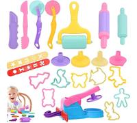 28 Pezzi Plastilina per Bambini, Formine Modellabili, Pasta da Modello Bambini, Gioca con gli Attrezzi Intelligenti