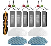 28 Pezzi Set di Accessori Ricambi per Ecovacs Deebot T5/N5/T8/N8/T9, Includere 1 Spazzola Principale, 6 Spazzole Laterali, 6 Filtri HEPA, 8 Panni per la Pulizia e 7 Panno per la Pulizia Usa e Getta