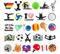 28 pezzi Set di accessori sportivi e da pallavolo, con vari elementi decorativi a tema sportivo per calzature. Gli elementi di design della serie sportiva sono classici e unici, ispirando infinite ide