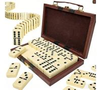 28 pezzi Set Doppio Sei Domino - Classica Scatola in Plastica Bianca e Nera, Adatto per Varie Feste e Raduni di Vacanza. Ottimo per Giocare con Famiglia e Amici, Giochi di Gruppo e Attività di Gruppo,