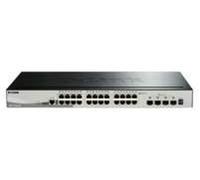 D-Link DGS-1510-28X/E Switch Smart Managed Gigabit Staccabile da 28 Porte(24 x 10/100/1000Mbps, 4 x 10G SFP+) - Solo cavo di alimentazione UE, Nero/Grigio