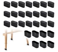 28 tappi per gambe della sedia, ovali, 40 x 20 mm, antiscivolo, in PVC, per sedie e mobili, tappi di protezione con protezione antiscivolo e protezione dal rumore per gambe della sedia
