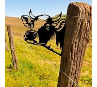 280 x 290mmSpina per Albero in Metallo Ruggine Nera Ruggine Decorativa Della Mucca Animale in Metallo Sagoma Arrugginita può Essere Utilizzata per il Giardino la Decorazione Della Fattoria (Mucca)