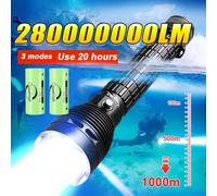 280000000LM Torcia subacquea a LED più potente Torcia subacquea professionale Lampada subacquea ricaricabile Lanterna subacquea da pesca