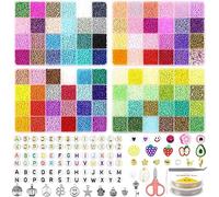 28000PCS 3mm Perline per Braccialetti, Kit per Fare Braccialetti con 300pcs Perle Lettere, Perline per Bigiotteria/gioielli fai da te