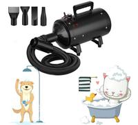 2800W Soffiatore per Cani, Asciugacapelli per Cani, Asciugacapelli per Animali, velocità e Temperatura Regolabili, 2 Temperatura: 35°C e 65°C, Asciuga Cane con 4 Ugelli