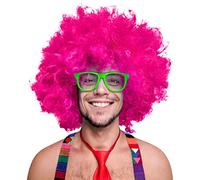 280g XXL AFRO Parrucca Riccia Parrucca Nera Afro Carnevale Carnevale Nero, Bianco, Biondo, Rosso, Turchese, Verde, Rosa (Rosa)