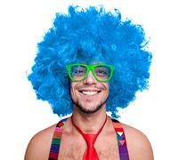 280g XXL Parrucca riccia Parrucca nera Afro Parrucca Carnevale Carnevale nero, bianco, biondo, rosso, turchese, verde, rosa (turchese)