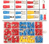 280pcs Capicorda Elettrici Assortiti, 15 Tipi Capicorda a Crimpare Connettori per Cavi Elettrici, Terminali Elettrici Connettore Elettrico, Terminale Connettori Isolati con Crimpro a Spada e Forcella