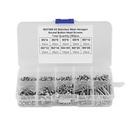 280pcs Viti a testa cilindrica in acciaio inox Bulloni Kit assortimento dadi con custodia in plastica M3 * 4/5/6/8/10/12/16/20/25