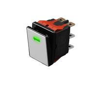 2822-3 Gear with Red/Green/Blue Light Waterproof KCD6 Rocker Aluminum Brushed Panel High-Gloss Edge Metal Boat Switch(G(Silver P) 2-Speed,3-8V) Switches