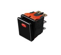 2822-3 Gear with Red/Green/Blue Light Waterproof KCD6 Rocker Aluminum Brushed Panel High-Gloss Edge Metal Boat Switch(R-(Black P) 2-Speed,3-8V) Controls Switches