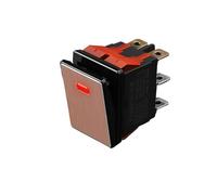 2822-3 Gear with Red/Green/Blue Light Waterproof KCD6 Rocker Aluminum Brushed Panel High-Gloss Edge Metal Boat Switch(R-(Golden P) 2-Speed,3-8V)