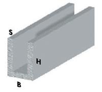 28393 Q.TA' 5 PROFILO ARGENTO H.200 CM CANALINO U 10X10X1 MM